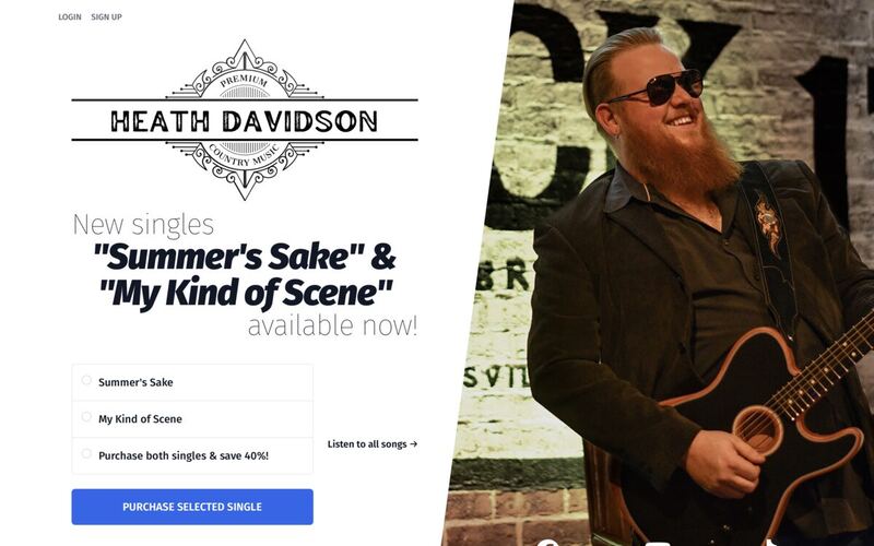 A screenshot of the Heath Davidson site.