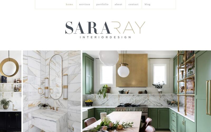 A screenshot of the Sara Ray Interior Design site.